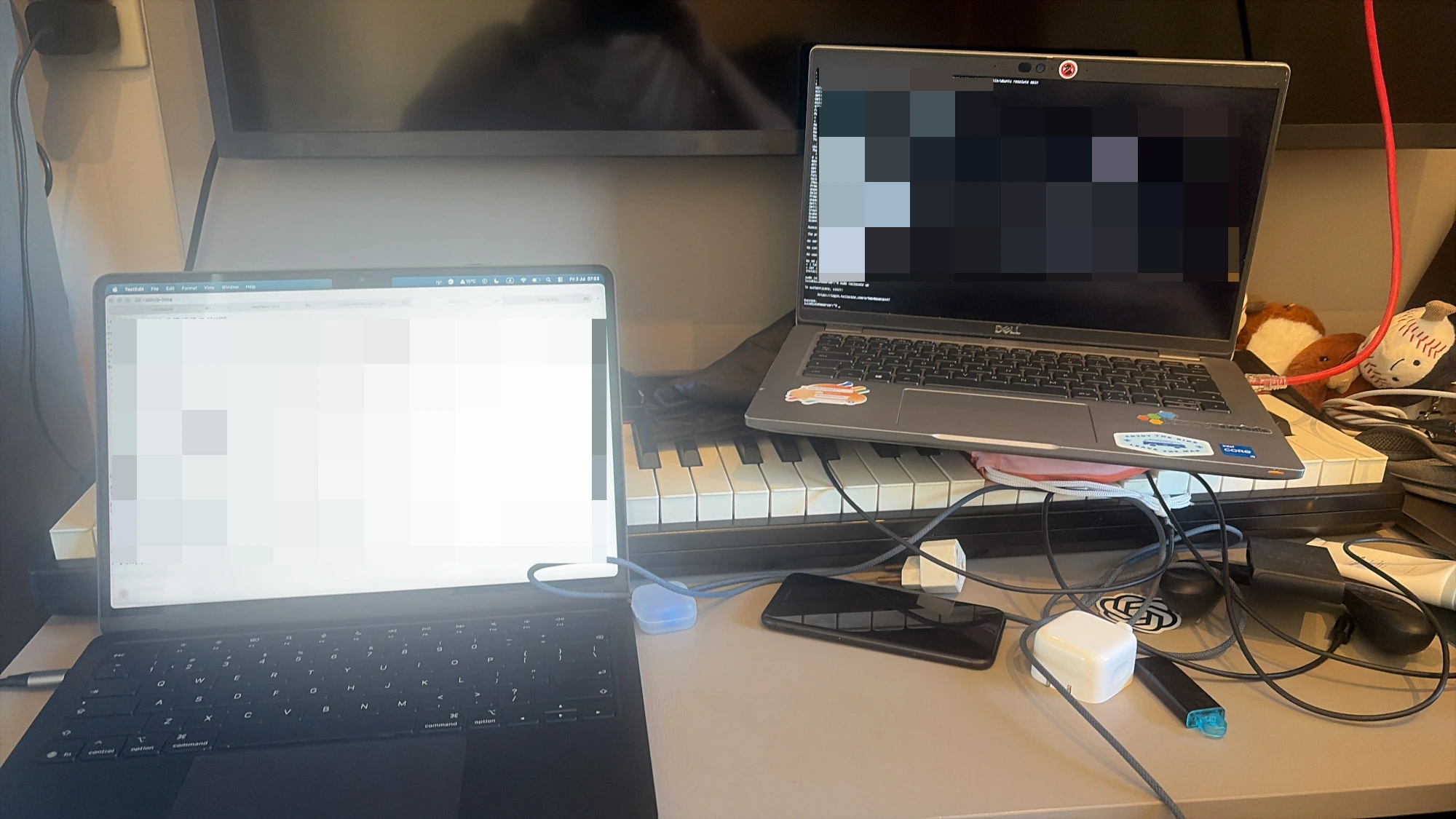 A laptop being configured as a home development server